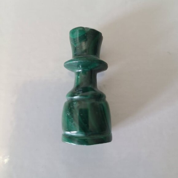 Malachite Chess Board & Pieces Hand Carved Made in Africa 9 Inches - Picture 4 of 8